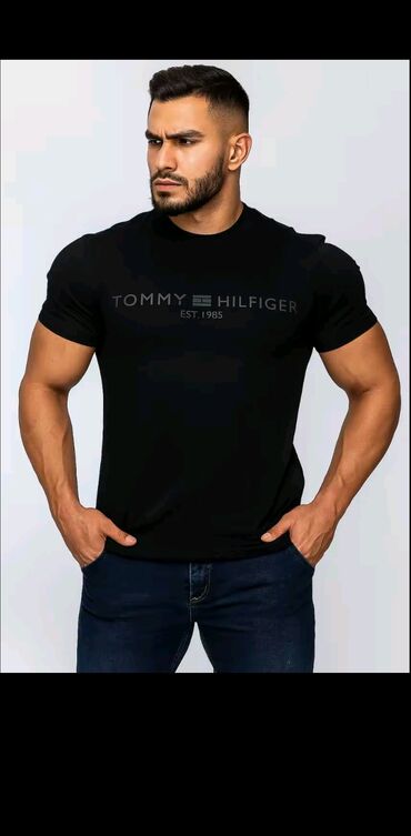 Рубашки: Мужская футболка, Tommy Hilfiger, цвет - Черный