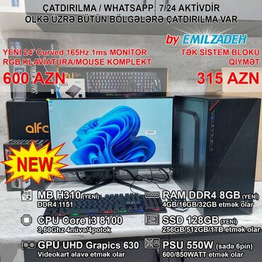 Masaüstü kompüterlər və iş stansiyaları: Masaüstü Kompüter "ATX 320-2 DDR4 1151 H310/Core i3 8100/8GB DDR4