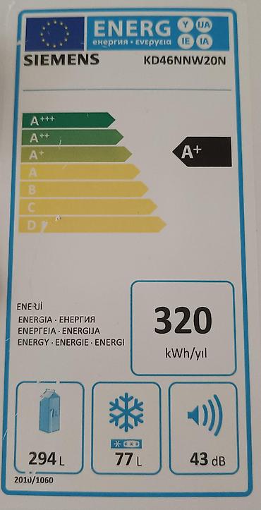 Mətbəx texnikası: Soyuducu Siemens işlək vəziyyətdə İçində 4 şüşə hissəsi var, iki alt — 2