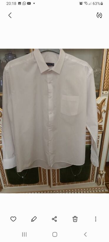 Tavalar: Köynək, 6XL (EU 52), rəng - Ağ