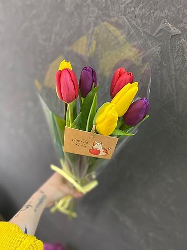 Букеты из живых цветов: Тюльпаны — стильные букеты и одиночные стебли - Разновидности — 4