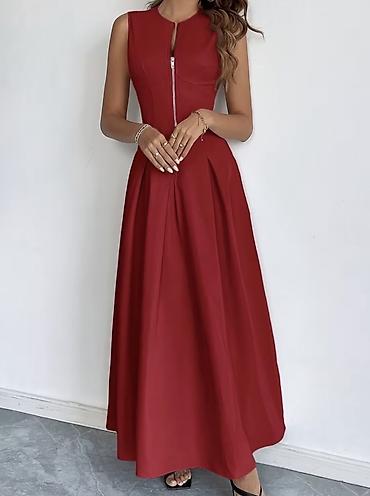 duz don modelləri: Qadınlar üçün tünd qırmızı, maxi uzunluqlu geyim xl-xxl 44 razmer 1 — 1