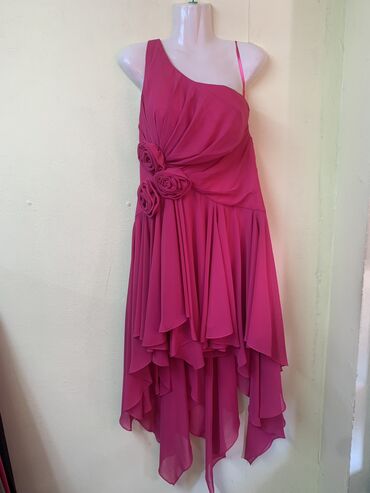 kožna haljina zara: L (EU 40), color - Pink, Evening, With the straps