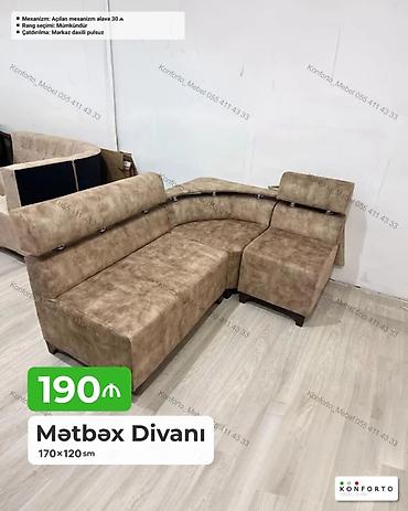 kunc divanlar ucuz: Mətbəx divanı – 170×120 sm - Rahat L-forma dizayn, mətbəx və kiçik — 1