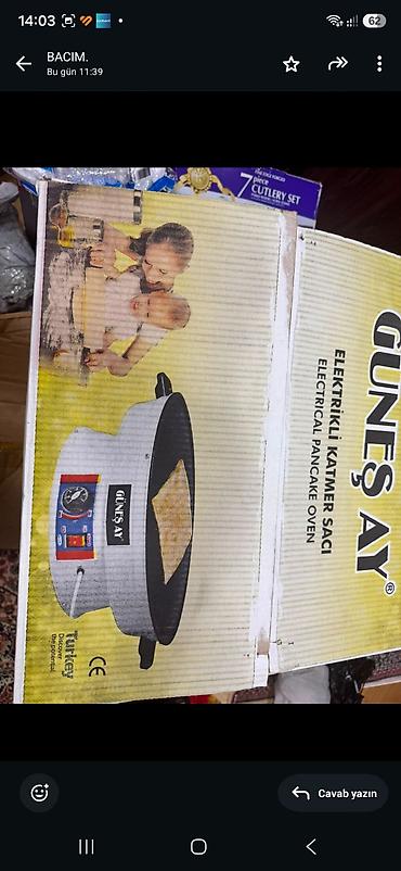 ucuz soba: Güneş Ay Elektrikli Katmer Sacı – Electrical Pancake Oven - Brend — 3