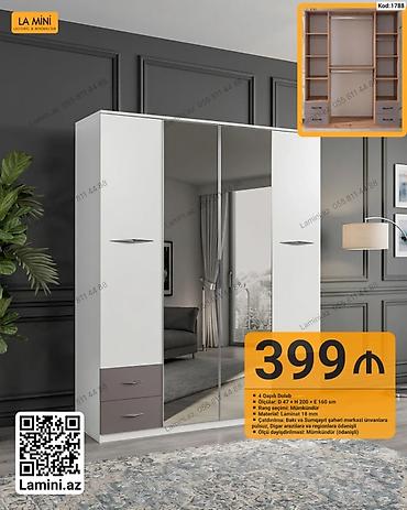 Dolablar: LA MINI 4 qapılı dolab - Model kodu: 1788 - Ölçü: D 47 × H 200 × E — 1