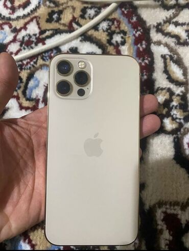 пошиф чехлов: IPhone 12 Pro, Колдонулган, 128 ГБ, Алтын, Коргоочу айнек, Куту, 90 %