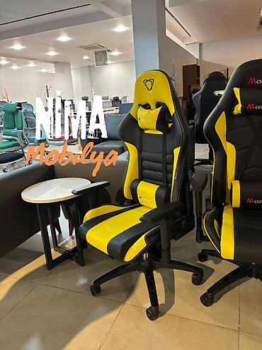 Ofis və oyun kresloları: Yeni, Təkərli, Qolları tənzimlənir, Dəri — 22