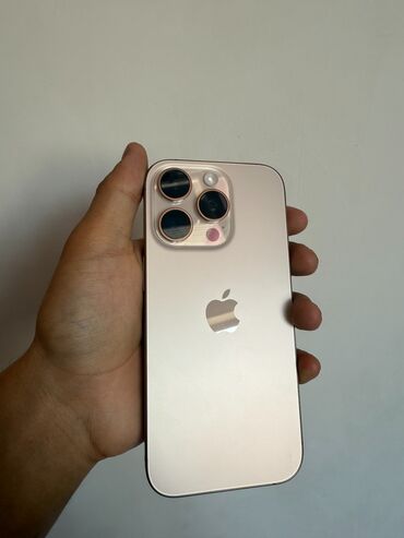 срочно сатам акча керек: IPhone 16 Pro, Б/у, 256 ГБ, Desert Titanium, Зарядное устройство, Защитное стекло, Чехол, 93 %
