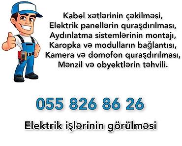 sokuntu isləri: 220-380 volt elektrik sistemlərin çəkilməsi və quraşdırılması — 1