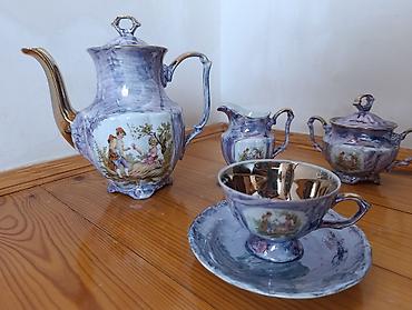 hədiyyə kart: Çay dəsti, rəng - Bənövşəyi, Farfor, 6 nəfərlik, Polşa — 2