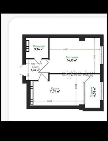 Продажа квартир: 1 комната, 38 м², АЮ Гранд Элитка, 3 этаж, ПСО (под самоотделку) — 2