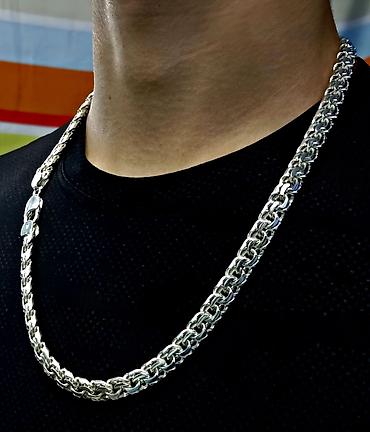 Серебряные цепочки: Серебряный комплект Питон 940 проба Серебряные Цепи и Браслеты — 15