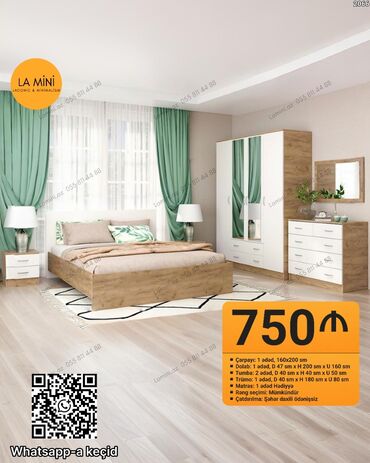 tek kıravat: İkinəfərlik çarpayı, 2 tumba