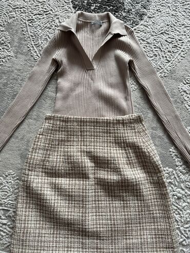 костюм юбка и кофта трикотаж: Костюм с юбкой, S (EU 36)