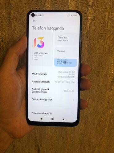 Çaydanlar: Redmi Note 9, 64 GB, rəng - Yaşıl, Barmaq izi, İki sim kartlı, Face ID