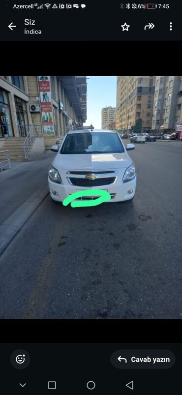 opel suret qutusu: Chevrolet Cobalt 3500 mənə versiz 46 ayda banka 550 m ili 2024 hec bir