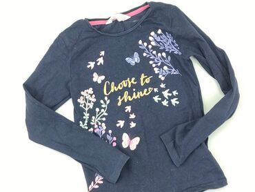 biała bluzka z kolnierzykiem dla dziewczynki: Blouse, H&M, 5-6 years, 110-116 cm, condition - Good