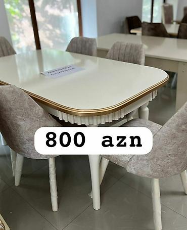 tek stolar: Qonaq otağı üçün, Yeni, Açılan, Dördbucaq masa, 6 stul — 10