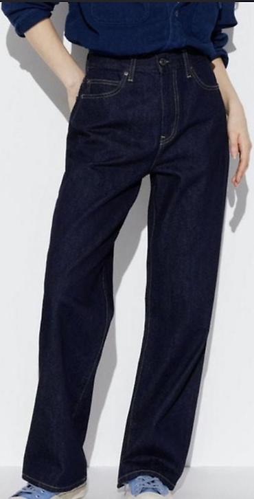 Джинсы, Прямые, Uniqlo, Япония, Высокая талия, S