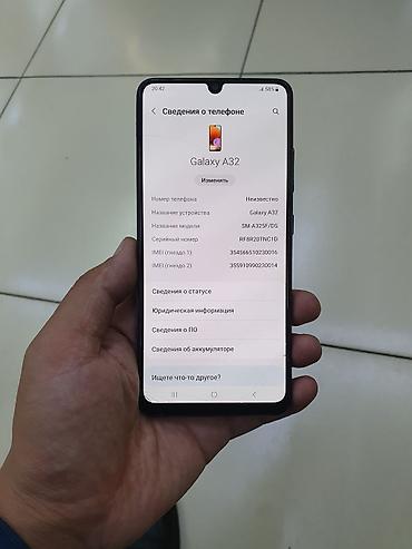 Samsung Galaxy A32, Б/у, 128 ГБ, цвет - Черный, 2 SIM
