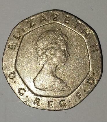 Монеты: Sikkələr.Elizabeth 2. 1984cu il. 20-Pence# Rəng gümüş. Vatsappa yaza