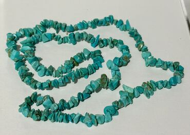 Boyunbağılar: Təbii firuzə daşlı boyunbağı. Uzunluğu 80 sm. - Material: təbii — 5