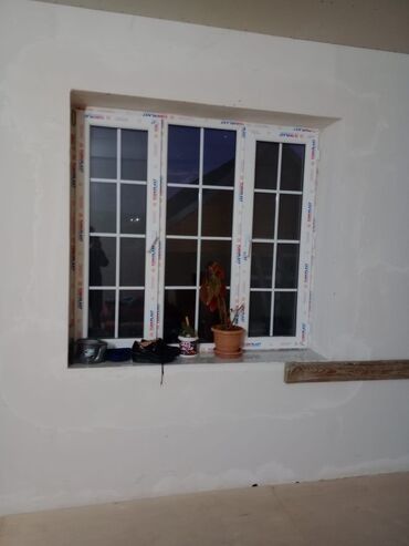 Plastik pəncərələr: Yeni İkiqat şüşə paketi Plastik pəncərə, Еni: 100 sm, Uzunluğu: 100 sm, Pulsuz quraşdırma — 18