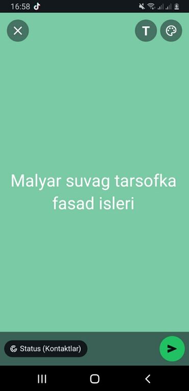 rengleme: Biz malyar, suvaq, tarsofka və fasad işləri üzrə xidmətlər təklif