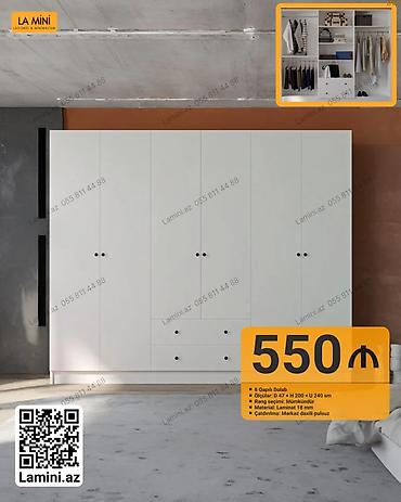 Mebel: 6 qapılı paltar dolabı • Ölçülər: dərinlik 47 sm × hündürlük 200 sm × — 1