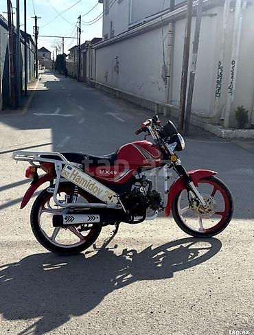 dort teker motosiklet: Qırmızı rəngli MX49 motosiklet - Model: MX49 (karbon örtüklü dekor — 2