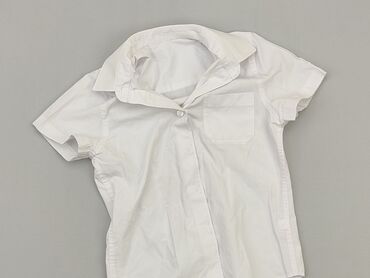trencz z lejącej tkaniny: Koszula 5-6 lat, stan - Bardzo dobry, wzór - Jednolity kolor, kolor - Biały