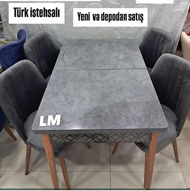kuxna mebelli: Türk istehsalı yemək/qonaq otağı dəsti - Dəst tərkibi: 1 masa + 4 — 1