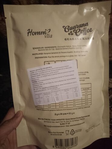 шафран диет оригинал: Homm Vita Guarana Coffee – həll olan qəhvə və guarana ekstraktı ilə