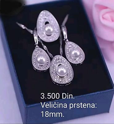 parfois sat: Posrebreni elegantni komplet nakita sa biserima i cirkonima, sa žigom — 1