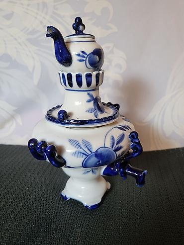 Figure: Kompletan ukrasni samovar Gzhel USSR iz 70ih.godina. Originalni ruski — 11