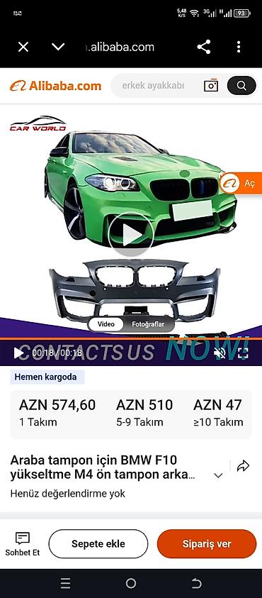 ravon r3 stop: BMW F10 üçün M4 üslubunda ön bamper - Uyğunluq: BMW 5 Series F10 (M4 — 1