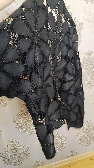 Верхняя одежда: Qara rəngli açıq kardiqan/bolero - Model: uzunqol, açıq önlü — 2