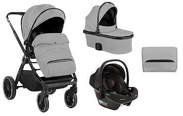 goroteks patike: KIKKA BOO Kolica TIFFANY light grey set 3u1 sa tvrdom korpom i auto — 1