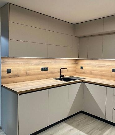 Sifarişlə mətbəx mebeli: Sifarişlə mətbəx dəsti, Özü çəkən petlələr, Mat laminat, Kredit yoxdur, Pulsuz çatdırılma, Rayonlara çatdırılma — 3