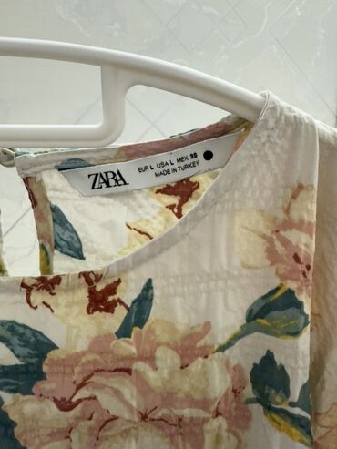 женские платья из вискозы: Повседневное платье, Миди, Zara, L