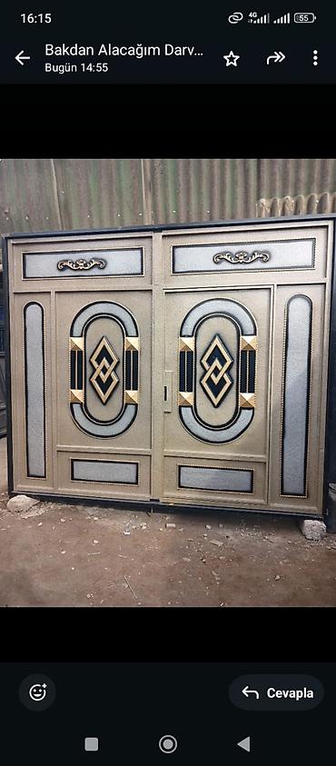 Ворота и комплектующие: Metal darvaza – dekorativ naxışlı, ikitaylı model - Material: qalın — 1