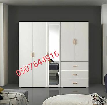 Paltar dolabları, qarderoblar: Yeni, 3 qapılı, Güzgülü, Ağ, Digər material, Açılan, Düz dolab — 22