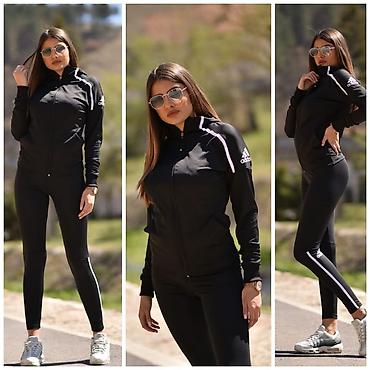 just do it helanke: Adidas ženska trenerka crna sa belim NOVO Novo Mokra likra Veličine — 1