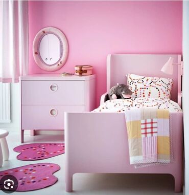 выкатная кровать: Детский гарнитур, цвет - Розовый, Б/у
