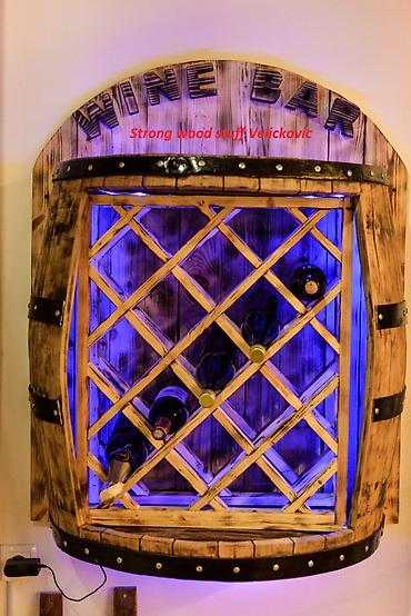 nocne komode: Bure polica za vino svetleća 75x43x90 cm Ručne izrade /handmade — 2
