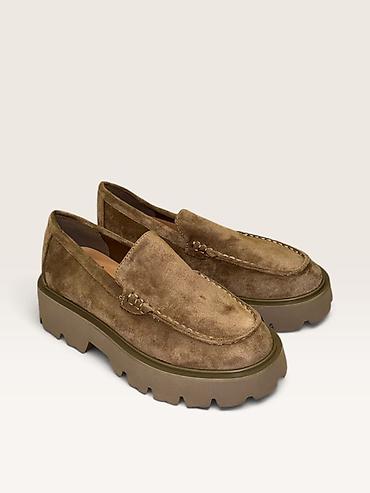 cins: Qalın altlıqlı süet loaferlər - Material: Yumşaq süet üstlük, dəridən — 1