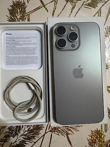 iphone 16 pro max 1tb: IPhone 15 Pro, Natural Titanium, Face ID — 1