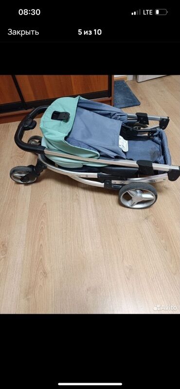 Коляски: Коляска, цвет - Голубой, Б/у — 4