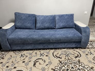 кровать диван бу: Диван-кровать, цвет - Голубой, Б/у